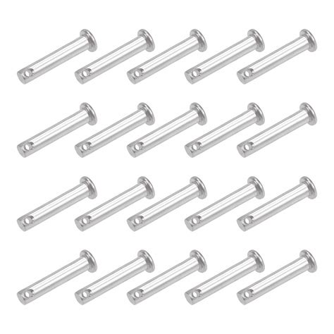 Uxcell Single Hole Clevis Pins 5mm X 25mm Flat Head 304 Stainless Steel Link Hinge Pin 20pcs