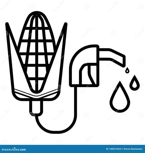 Biofuel - Biomass Ethanol, Made from Corn Stock Illustration ...