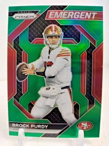 BROCK PURDY GREEN Prizm EMERGENT 2023 Panini Prizm San Francisco 49ers