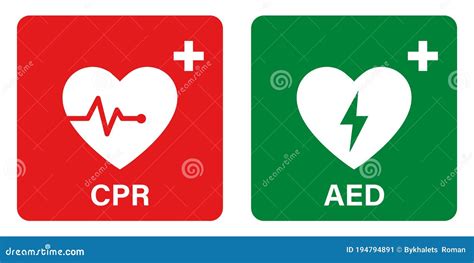 Aed Vector Icon Emergency Defibrillator Sign Or Icon Aed Aid Cpr