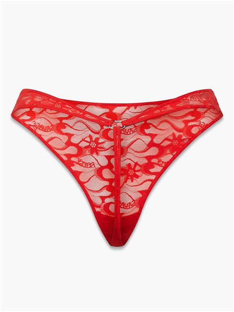 Link Up Lace High Leg Thong Knickers In Red Savage X Fenty Uk United