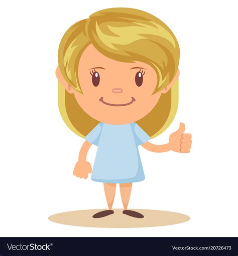 Girl thumbs up Royalty Free Vector Image - VectorStock