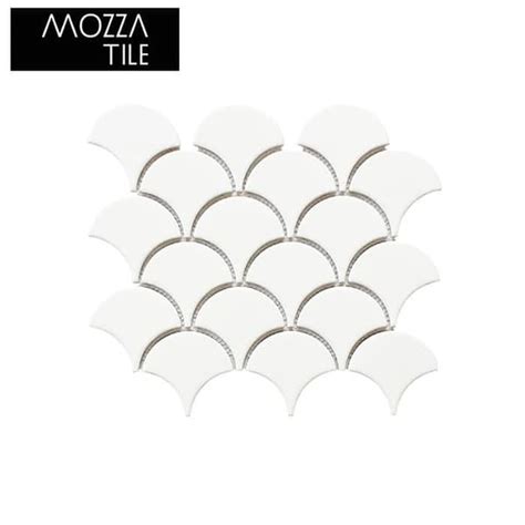 Jual Indahkeramik Mosaic Mozaic Mosaik Mozza Tile Fan Glossy White