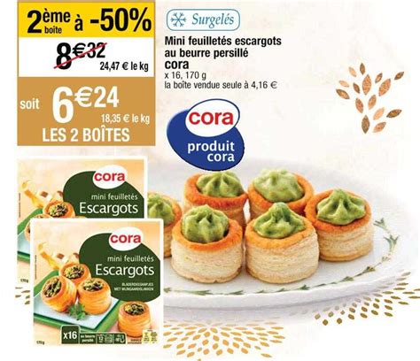 Promo Mini Feuillet S Escargots Au Beurre Persill Cora Chez Cora