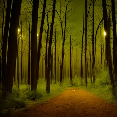 Creepy Forest Night Graphic · Creative Fabrica