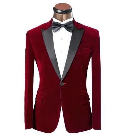 Burgundy Velvet Grooms Wear Wedding Tuxedo Jacket