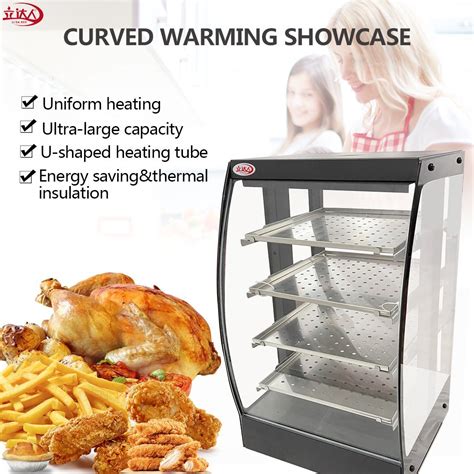 Fast Food Warmer Showcase Hamburger Fried Chips Fried Chicken Bread Commercial Tempered