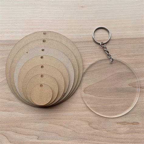 10 Pack Round Circle Disc Clear Acrylic Keychain Blanks Etsy