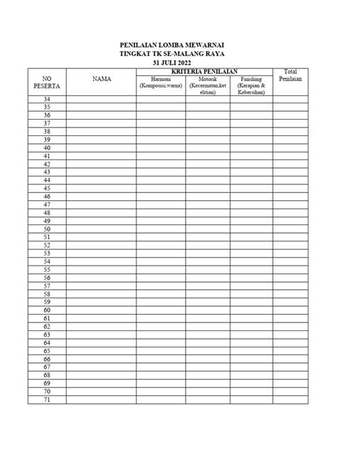 Penilaian Lomba Mewarnai Pdf