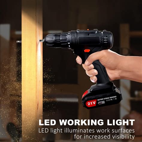 21v Cordless Combi Hammer Impact Drill Driver Electric Screwdriver 2