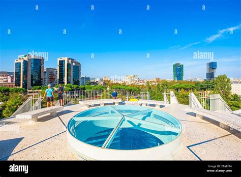 Albania Tirana Panorama From The Top Of The Pyramid A Former