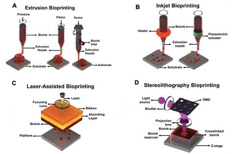 Schematic Illustration Of The Most Common 3d Printing Techniques A Download Scientific