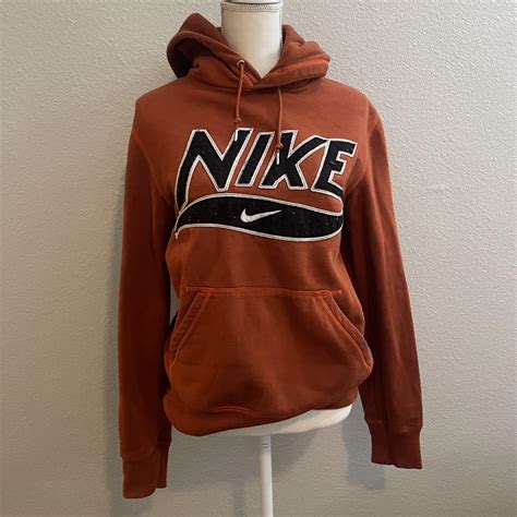 Burnt orange Nike Hoodie Good condition Size: Men... - Depop