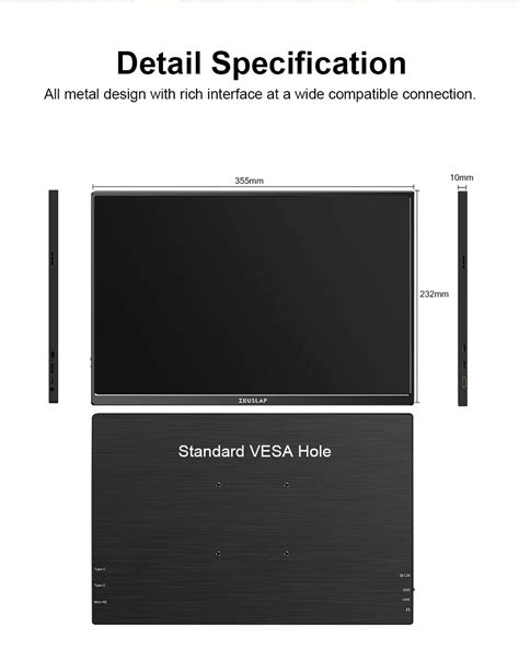 Zeuslap Z Lite Inch Portable Monitor Computer Display Srgb Gaming