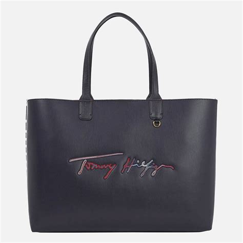 Tommy Hilfiger Womens Iconic Tommy Tote Signature Bag Desert Sky