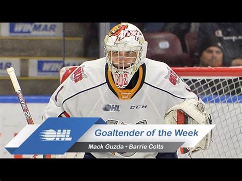 Colts Mack Guzda Named Ohl Goaltender Of The Week Youtube