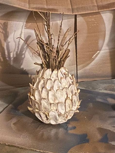 Oyster Shell Pineapple Welcome Decor Tabletop Pineapple Sea Shell