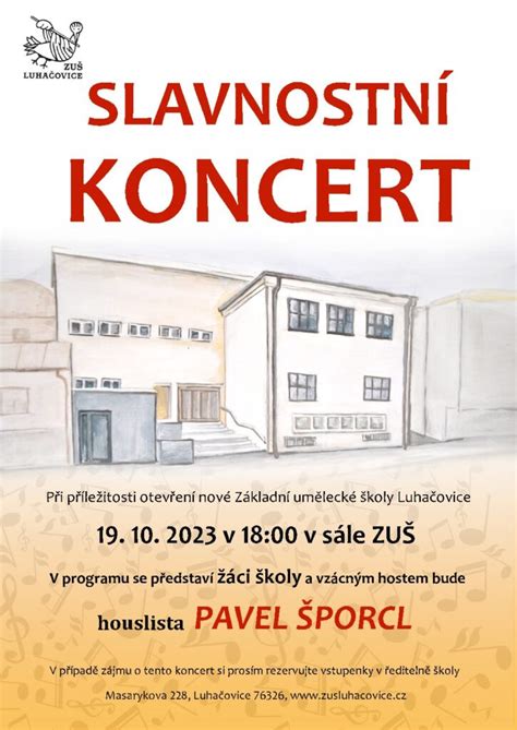 Slavnostní koncert k otevření ZUŠ ZUŠ Luhačovice