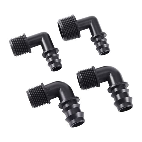 10pcs 16 20mm Pipe Elbow Barbed Connector 1 2 3 4 Male Thread Garden