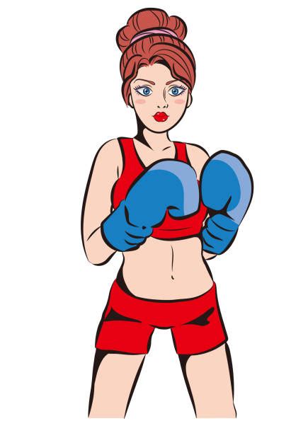 30 Boxing Woman White Background Stock Illustrations Royalty Free