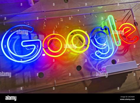 google logo neon  res stock photography  images alamy