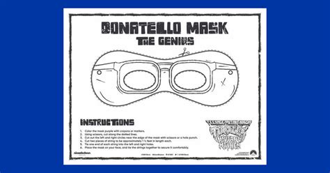 TMNT Free Printable Donatello Mask - Mama Likes This