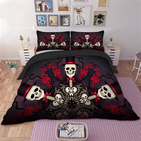 Housse De Couette T Te De Mort Atima Taies D Oreillers Skull