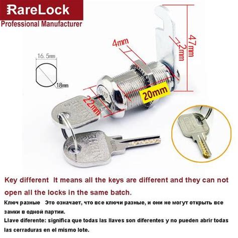 Clé Différente 20mm Serrure à came pour outil ou boîte à billets