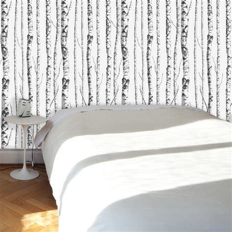 Birch Tree 01 Peel And Stick Repositionable Fabric Wallpaper Royalwallskins