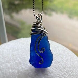 Zephyr Rare Cobalt Blue Sea Glass Necklace Etsy