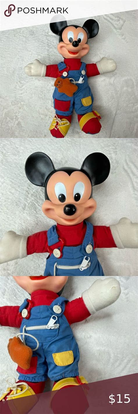 Vintage 1989 Mattel Walt Disney Mickey Mouse Learn To Dress Mickey Doll ...