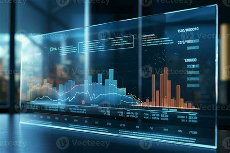 Abstract Glowing Forex Chart Interface On Blurry Night City Background