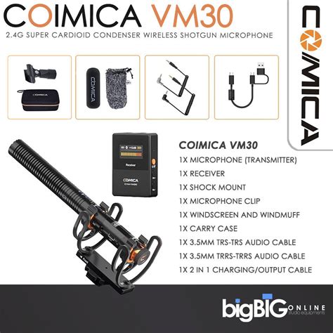 COMICA VM30 Super Cardioid Condenser Wireless Shotgun Microphone 2 4G