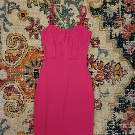 Repop Long Hot Pink Going Out H M Dress Depop