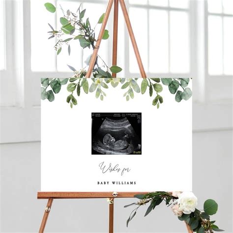 Eucalyptus Baby Shower Guest Book Sign Ideias De Decora O Quarto De