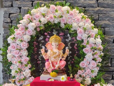 Ganesh Chaturthi Decoration Ideas with Flowers | Ganpati Decoration