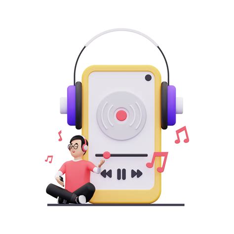 3d A Man Listening To His Favorite Music Illustration 11047995 PNG