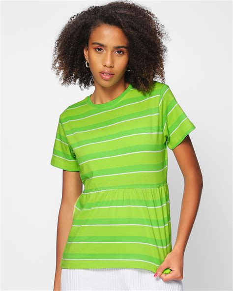 Buy Womens Chilled Out Green Striped Top Online At Bewakoof