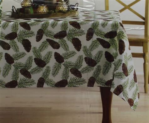 St Nicholas Square Pinecone Pine Cone 70 In Round Tablecloth NWT EBay