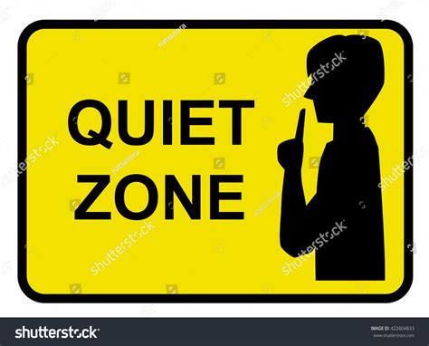 Quiet Zone Concept Vector Yellow Background Stock Vector (Royalty Free ...