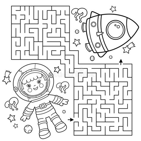 Jeu De Labyrinthe Ou De Labyrinthe Puzzle Page De Coloriage Contour