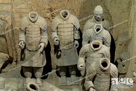 Statues Of Terracotta Warriors In Pit Terracotta Army Qin Dynasty