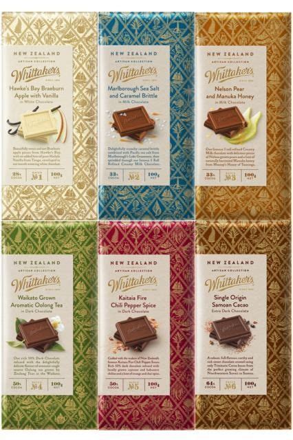 Whittakers New Zealand Artisan Collection Set Of 6x 100g Chocolate