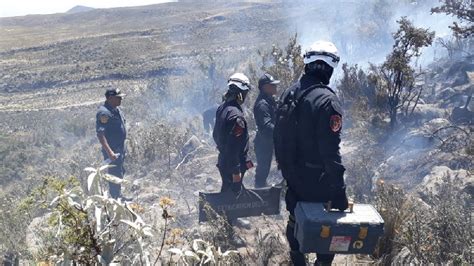 Video Controlan incendio forestal en límite de Arequipa con Moquegua