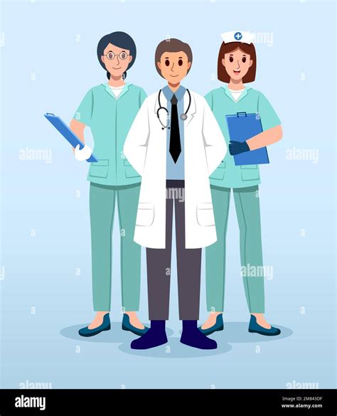 Medical Team . Doctors and nurse assistant . Cartoon characters . Vector Stock Vector Image ...