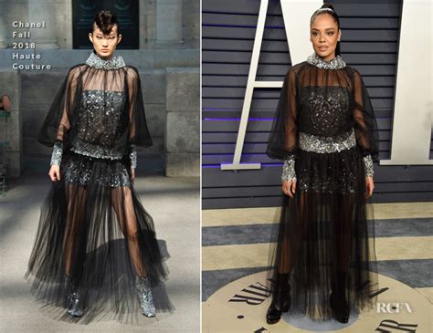 Tessa Thompson In Chanel Haute Couture 2019 Vanity Fair Oscar Party