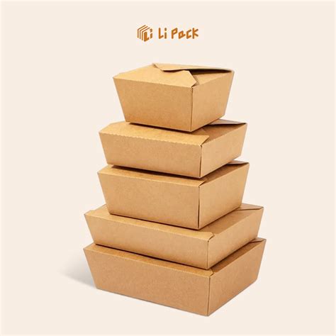 Custom Kraft Paper Lunch Takeaway Box LiPack Packaging