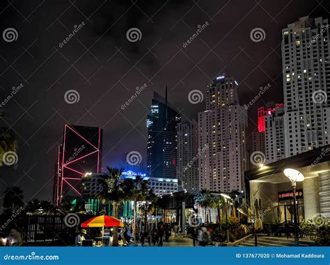 JBR, Jumeirah Beach Resort at Night, a New Tourist Attraction and ...