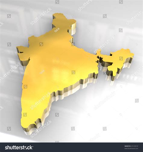 3d Golden Map India Ilustración De Stock 25123519