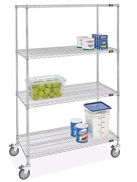 Epoxy Mobile Shelving 48 X 24 X 78 Zinc H 10444z Uline